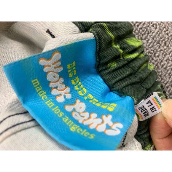 Big Bud Press Work Pants Men M Green Brown Multi Vegetable Print Workwear - Picture 9 of 10